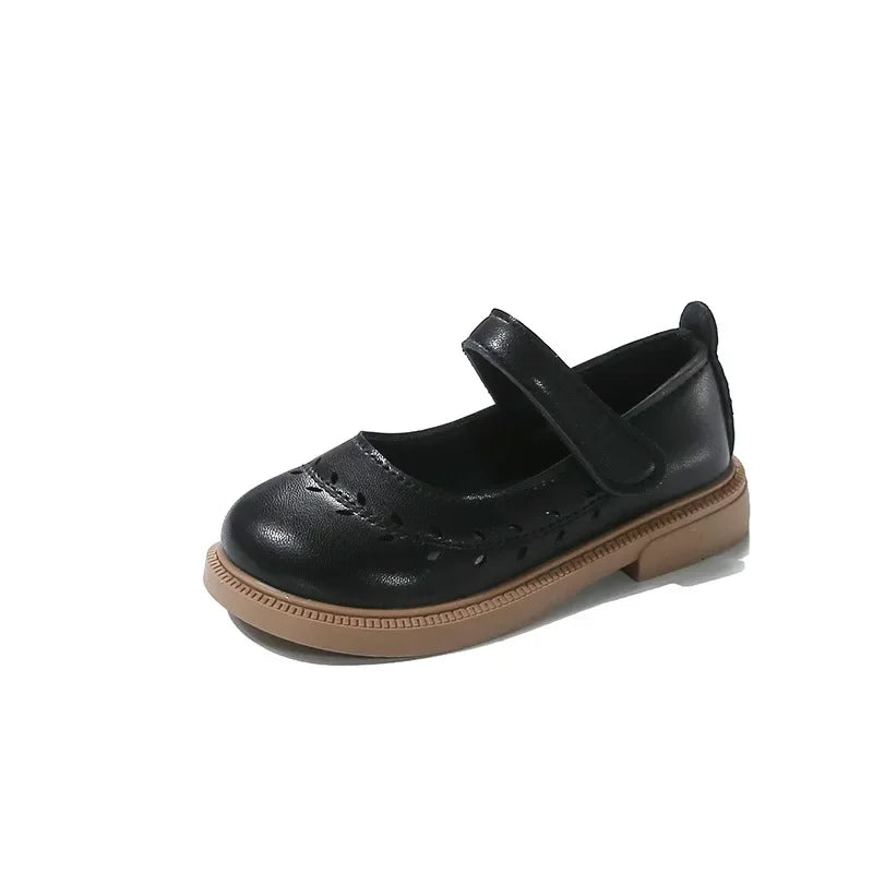 Girls' Leather Shoes Spring and Autumn New Breathable Girl Mary Jane Princess Shoes Black Performance Dance Shoes