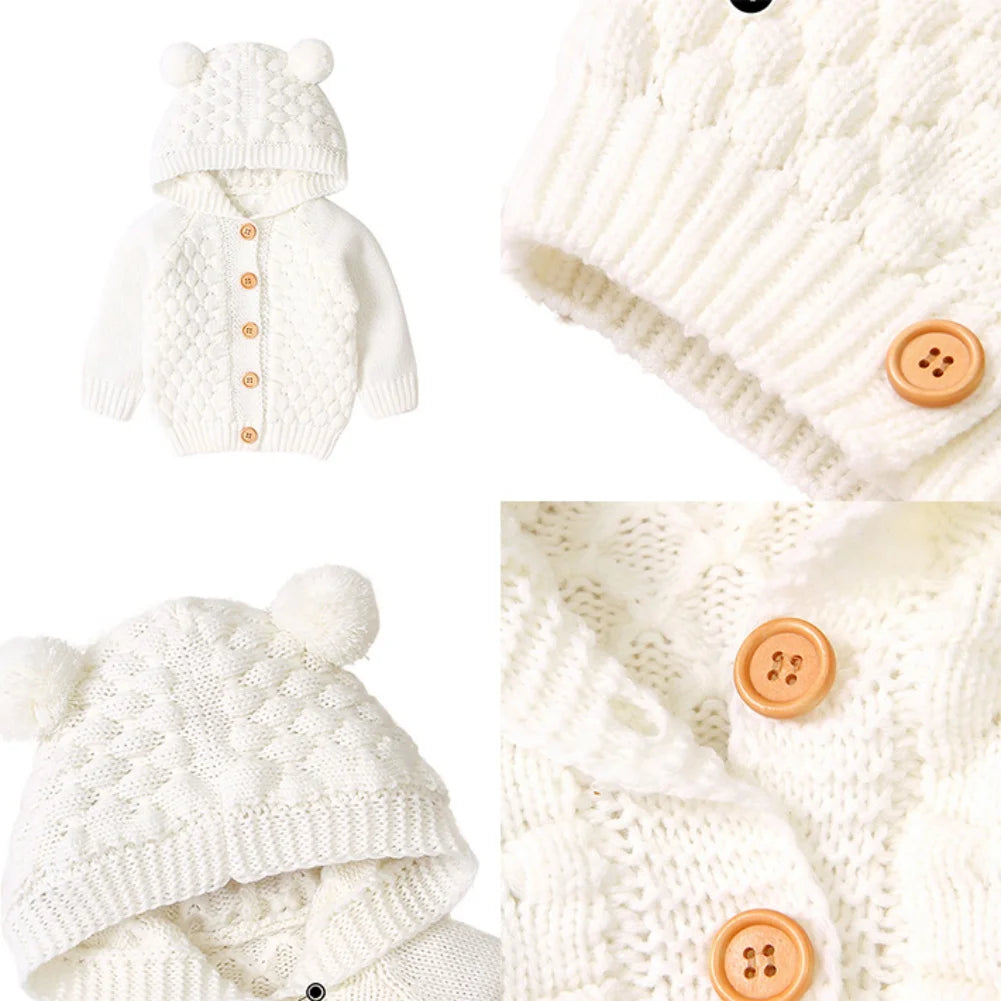 Giorgia Cardigan Spring Autumn Solid Fur Ball Baby Girls Tops