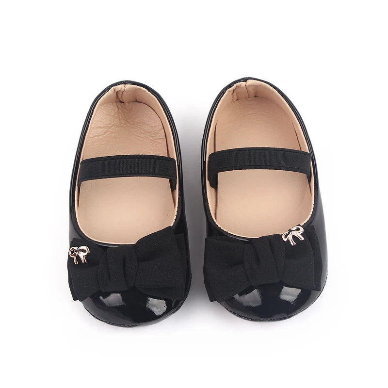 Baby Girl Shoes Cute Bowknot Toe-covered Soft PU Mary Jane Shoes Anti-slip Sole Spring Summer Sandal for 0-6-12m Baby Girl 2023