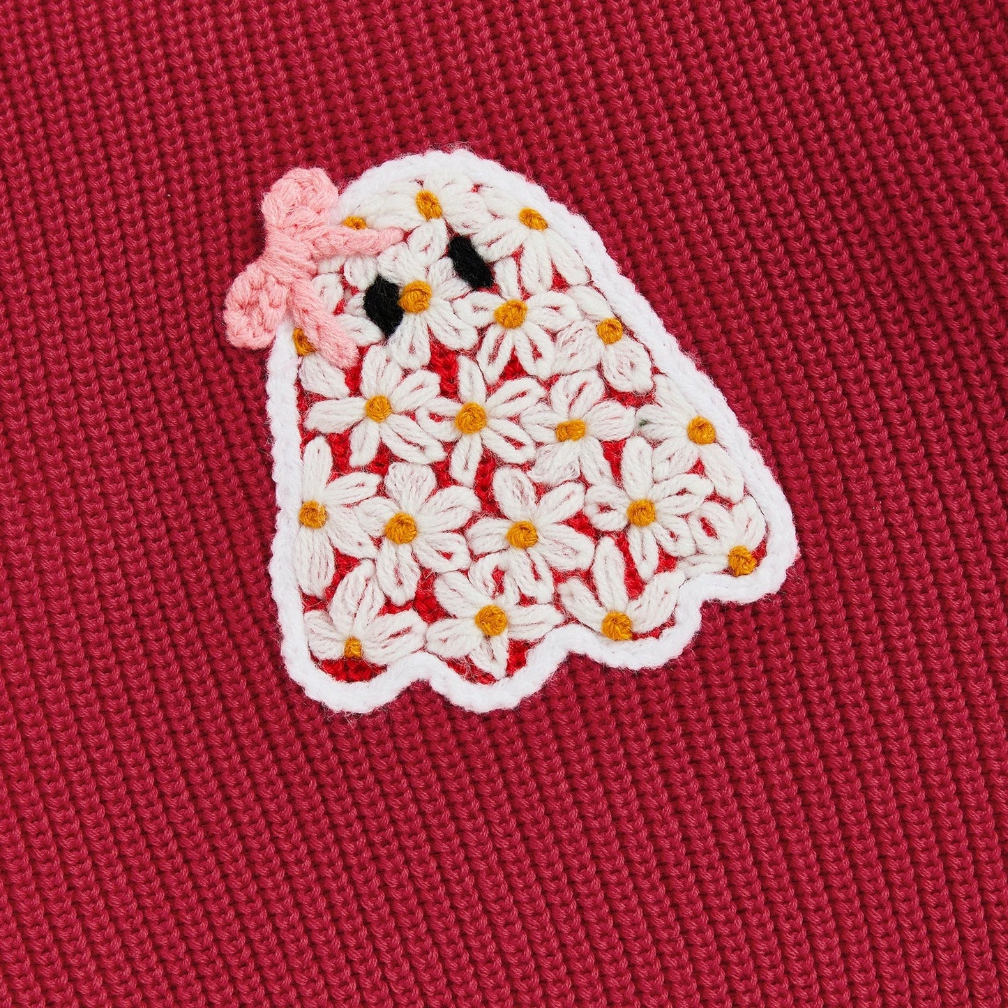 Kimberly Girl Halloween Sweater Long Sleeve Round Neck Ghost