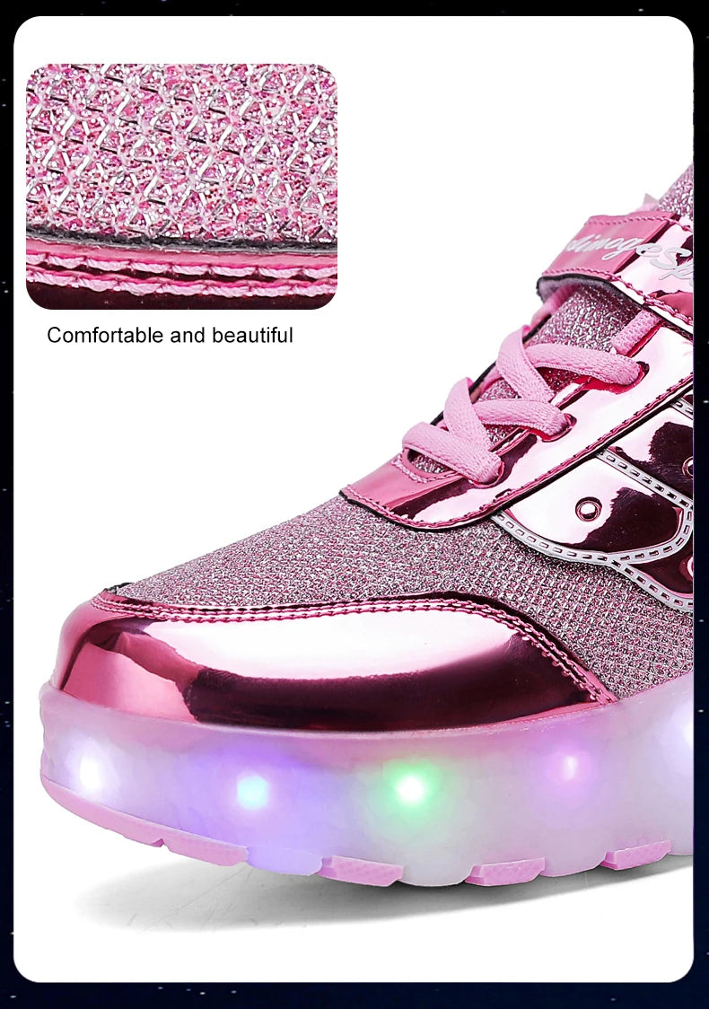 Dual-Use Sneakers Roller Shoes for Kids