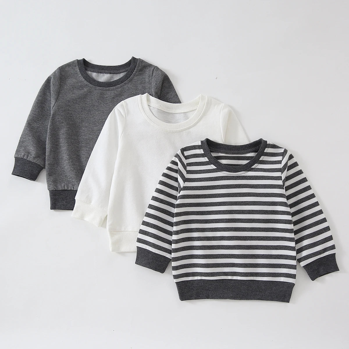Frank Solid/Striped Crewneck Long-sleeve Pullover Sweater - GuGuTon baby store - Baby Fashion - Toddlers Outfits - Babies Outfits - Toddler Clothes - Kids Clothing - Newborn Clothes - Newborn Wear - Kids Wear - Trending Clothes - Trending Outfits - Fall Fashion - Winter Fashion - Girls Clothes - Boys Clothes - Babies Wear - Kids Accessories - KidsWear - Summer Clothes - Summer Fashion - Summer Trend - Falls Sweaters - Tops - Bottom - Jeans - Blouse - Dresses - Newborn Dresses - Toys