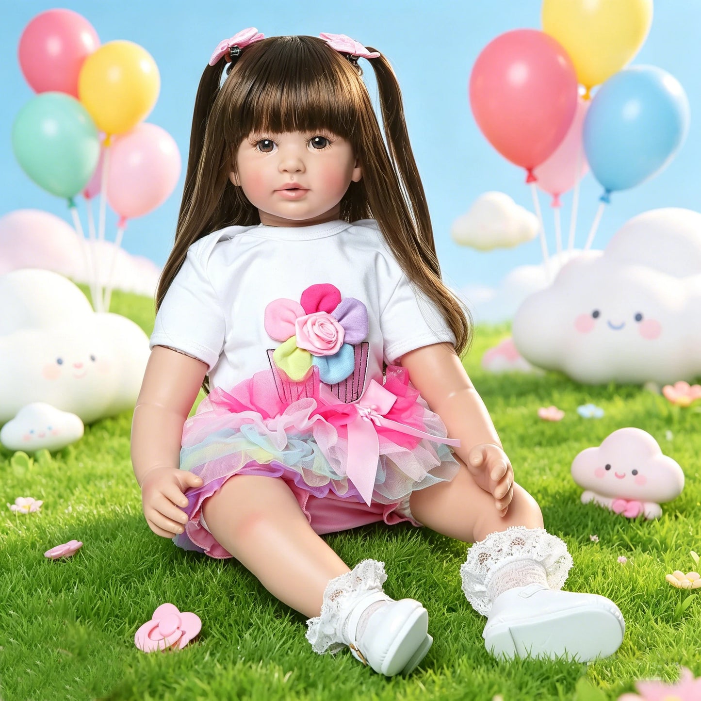 Reborn Babies 24 inch Realistic Soft Silicone Vinyl Cloth Body Lifelike Handmade RebornDolls Girls Newborn Baby Xmas Gift