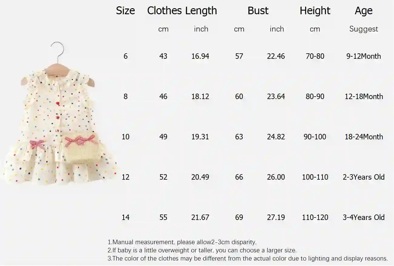 Cotton Dress for Baby Girl Heart Shaped Button Colorful Dress