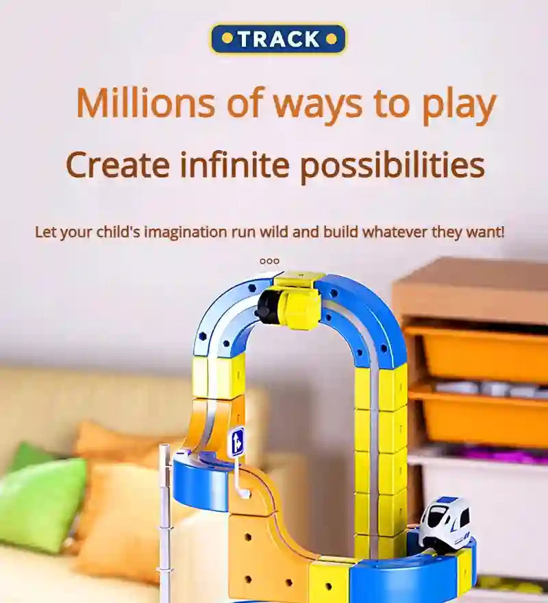 DIY Electric Magnetic Track Set With High-Speed Rail Vehicles (1-100+pieces)