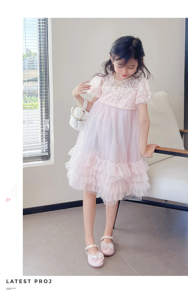 Girls Princess Shoes 3-18 Years Glittering Butterfly Decoration Children's Shoes