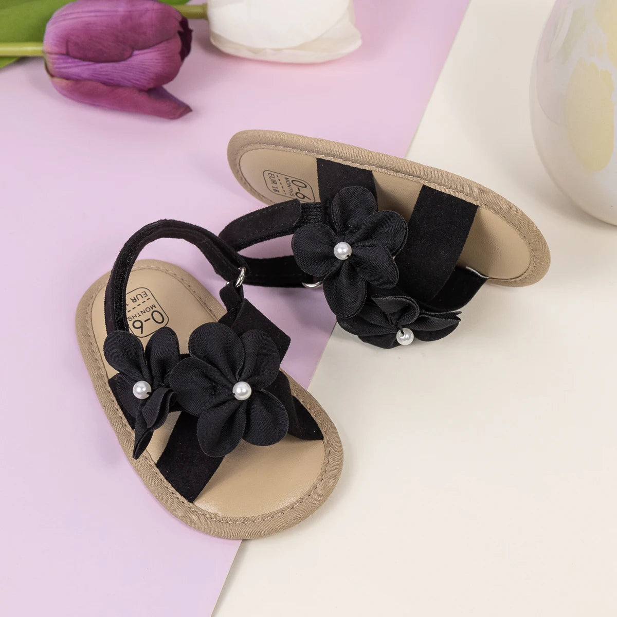 2025 New Baby Girls Shoes Flowers With Pearls Summer Cool Princess Sandals