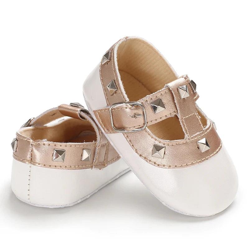 Baby Girl Sandals 2025 Spring and Autumn Korean Edition Versatile Rivet Dancing Princess Single Shoes Fashion Baby Leather Shoes
