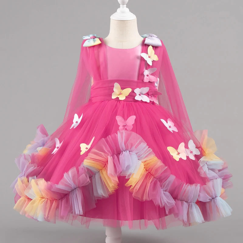 Fashion Cartoon Girl Princess Dress Lace Sleeveless Kids Party Dresses