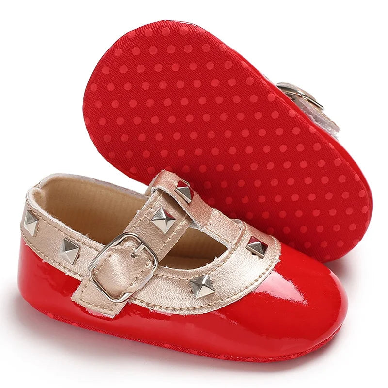 Baby Girl Sandals 2025 Spring and Autumn Korean Edition Versatile Rivet Dancing Princess Single Shoes Fashion Baby Leather Shoes