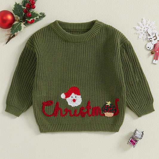 Ramiro Letter Santa Embroidery Knit Sweater