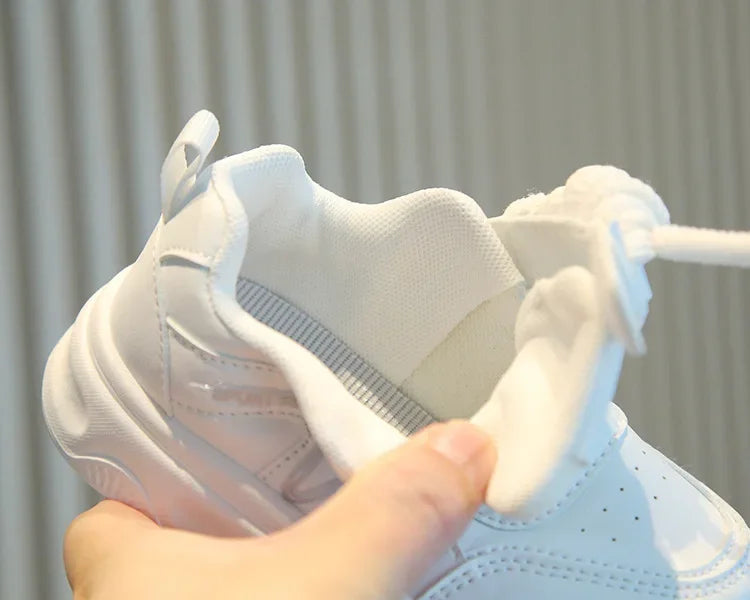 Children's Shoe for Girl New Solid White Sports Shoes for Boy Causal Fashion Versatile Kids School Running Sneakers Non-slip