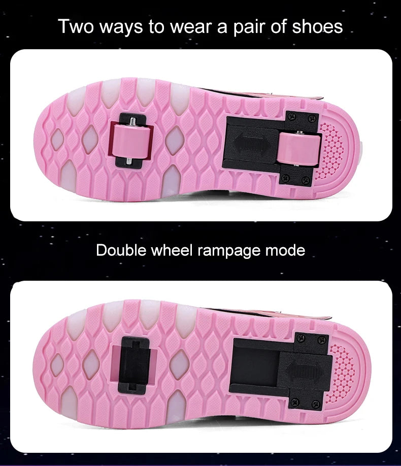 Dual-Use Sneakers Roller Shoes for Kids