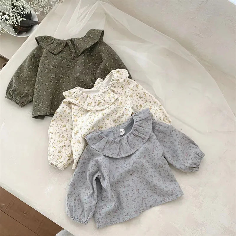 Gabriela Long Sleeve Floral Cotton Tops