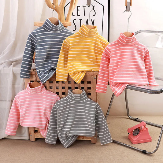 Rocio Striped High Collar Sweatshirt Top