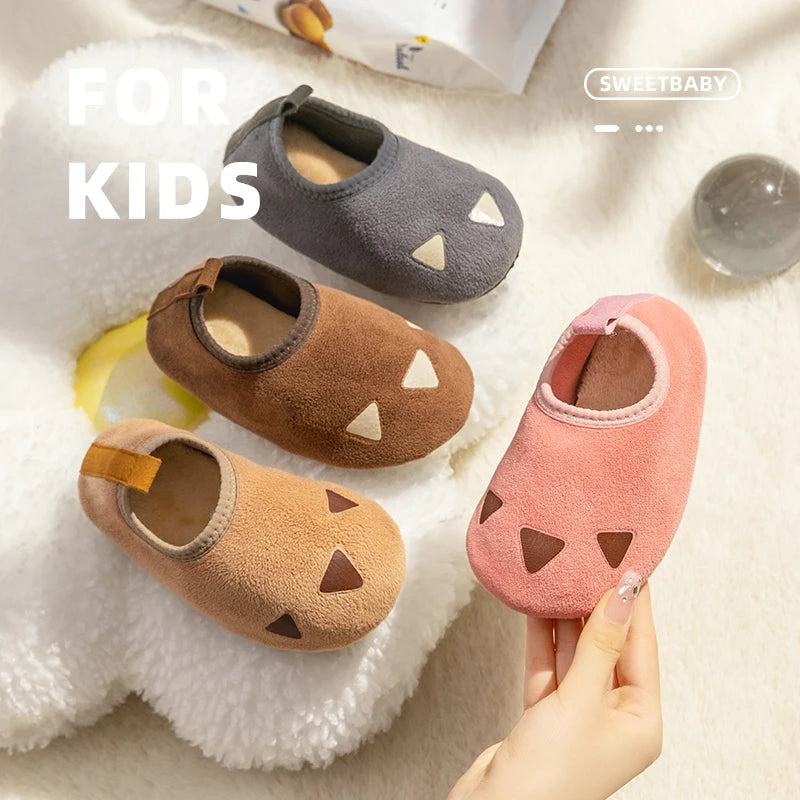 Children Indoor Shoes With Soft Soles, Kids Anti Slip And Breathable  Plush Floor Shoes