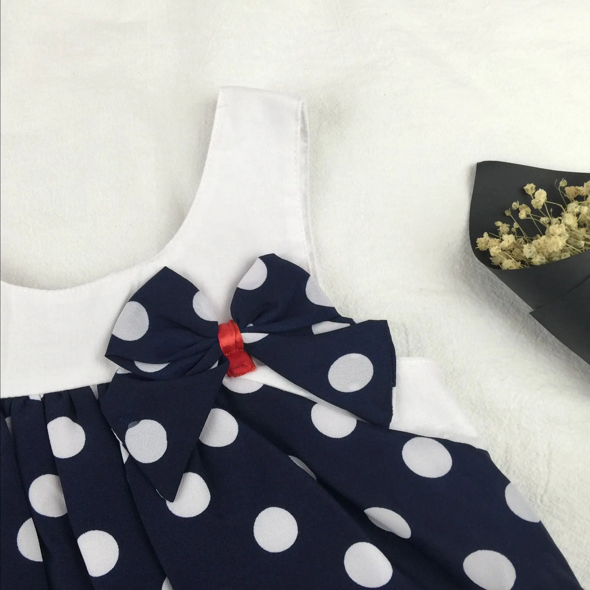 baby girl dress cute bows summer sleeveless little dress cool  blue white dots dress