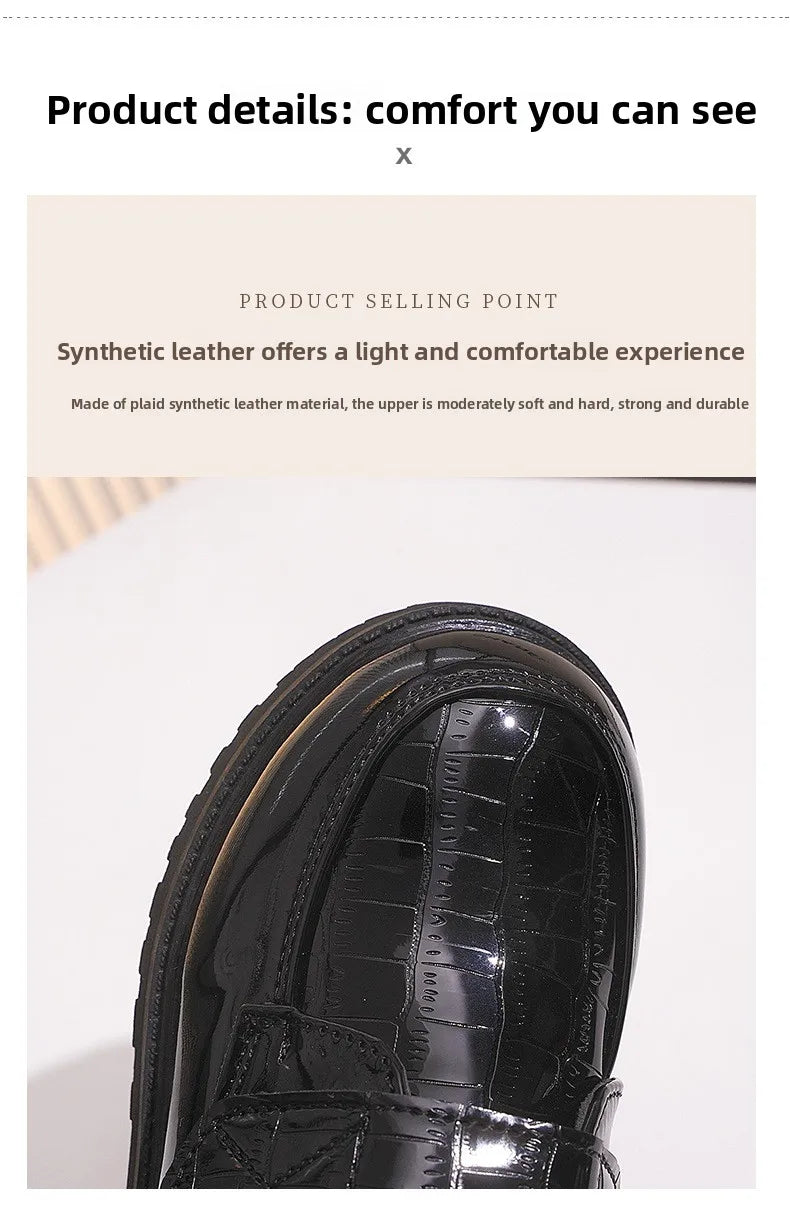 Boys Leather Shoes Spring Autumn Fashion Kids Soft Sole Shoes School Student Performance Flats Big Children's Shoes Black Formal