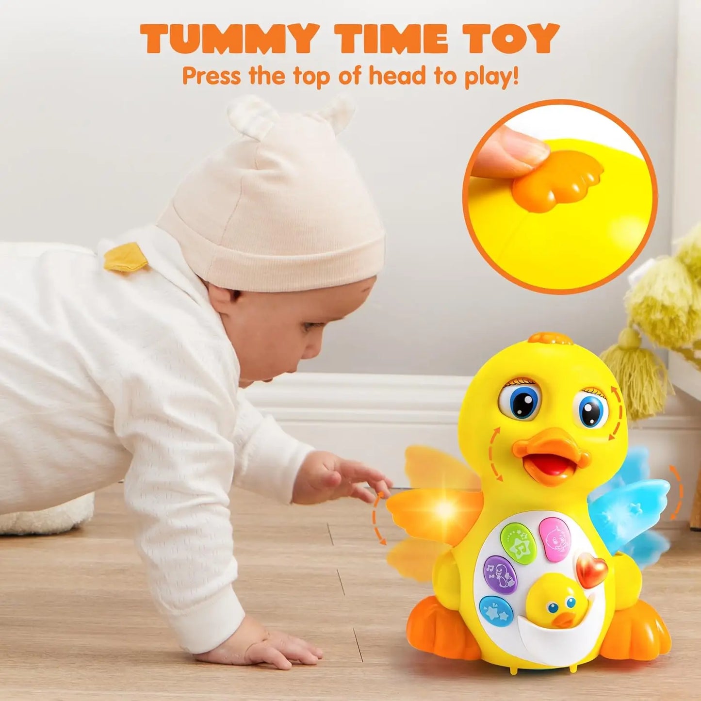 JOYFY Baby Toys Duck Infant Dancing Crawling Musical Toys 18+ Months