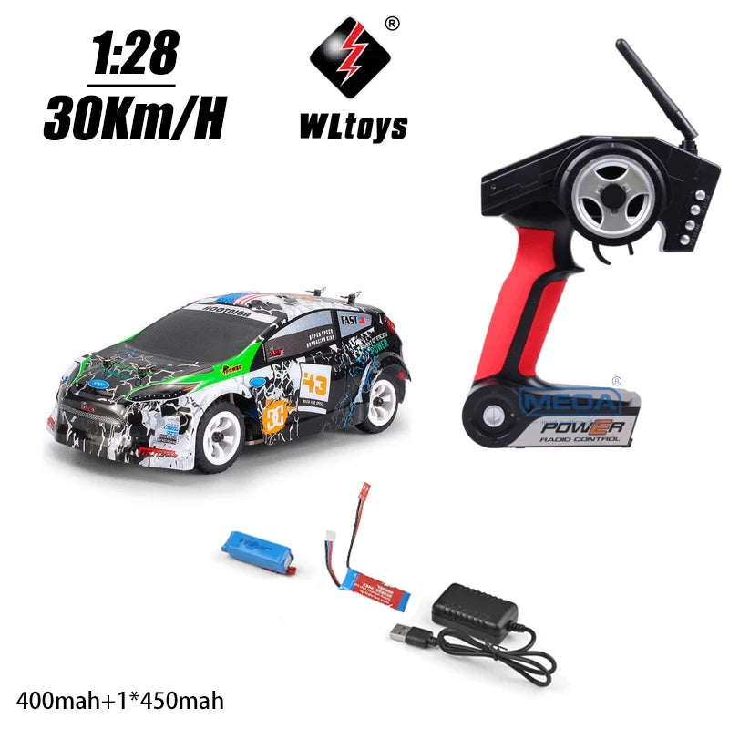 Wltoys 284010 30Km/H Mosquito RC Car 2.4GHz Off-Road RTR Rally Drift Car 4WD 1/28 V2/LCD/V8 Remote Control High Speed Racing