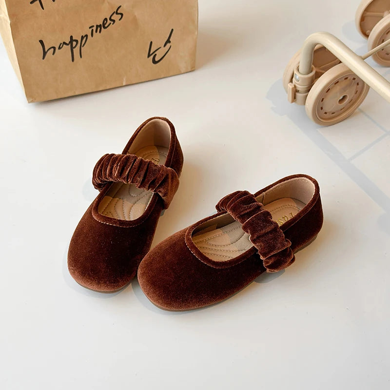 Spring Girl's Casual Shoes Round Toe Shallow Hook-loop Chic Kid's Flat Shoe Solid Colors Anti-slip Daily Comfy Children Shoe