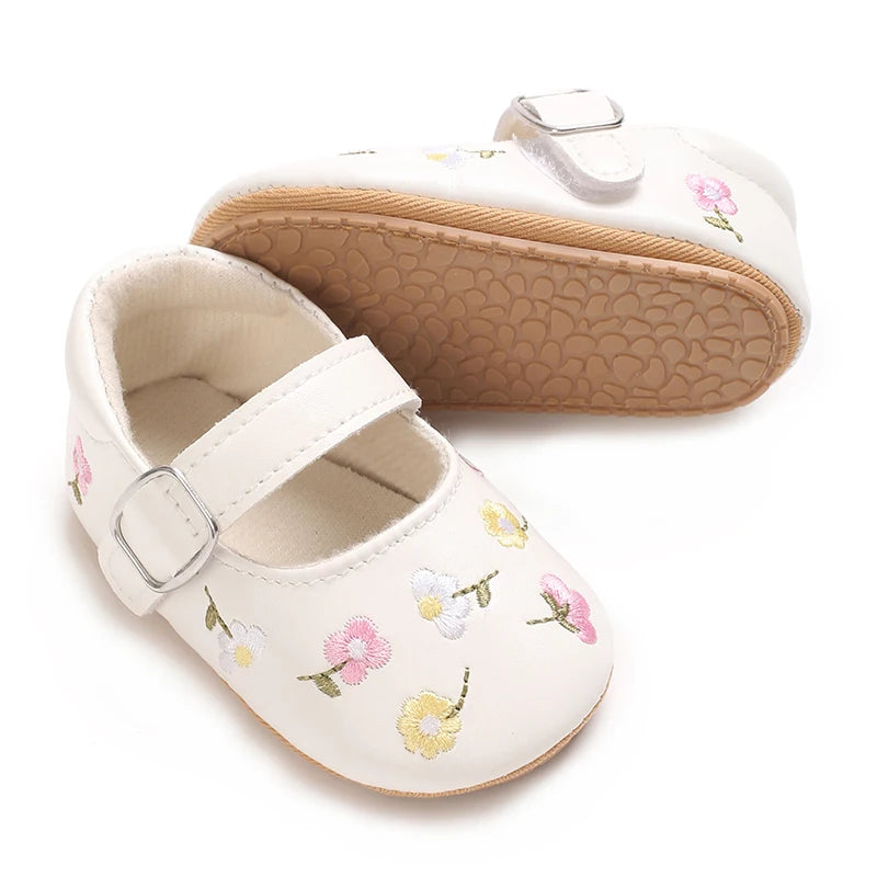 Spring And Autumn Baby Girl's Walking Shoes Anti Slip One Year Old Soft Soled Baby Shoes Princess Shoes Single Shoes