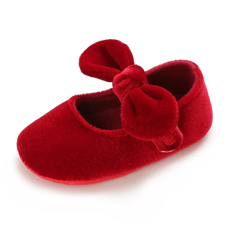 0-18M Newborn Infant Baby Girls Shoes Velvet Red Christmas 0-18M Princess Girl