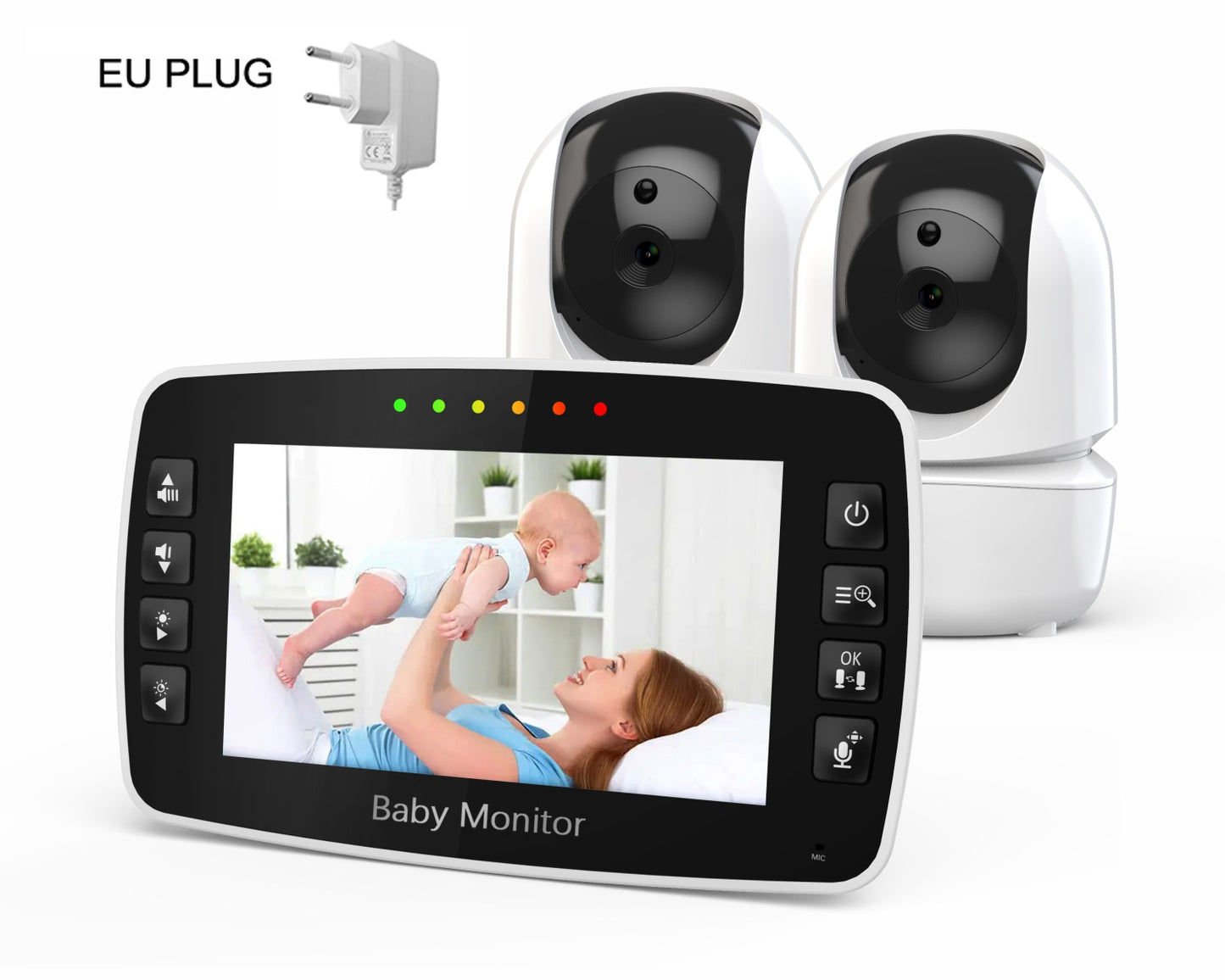 Baby Monitor 4.3 Inch Wireless With PTZ Camera High Security Night Vision - GuGuTon