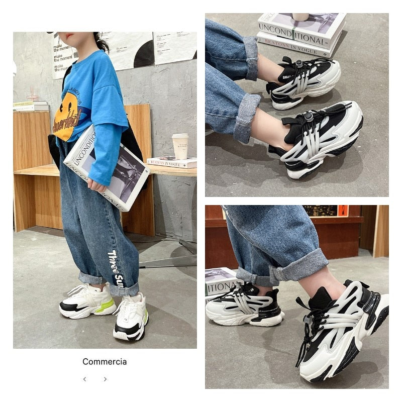 Breathable Kids Student Sport Running Shoes Boys Girls Casual Trainers - GuGuTon