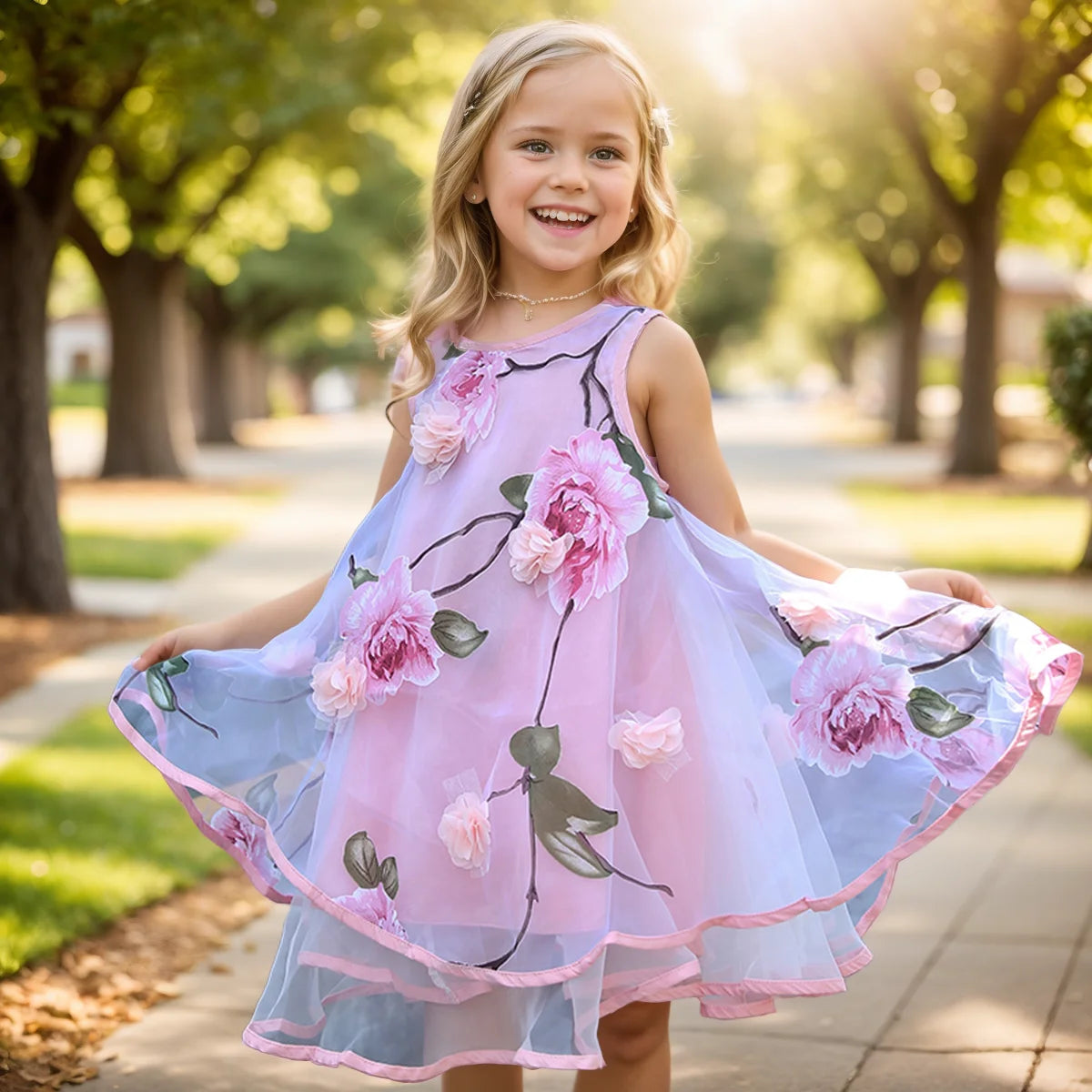 Girls Flower Bohemian Summer Dress ChildKids Girl Beach Dresses