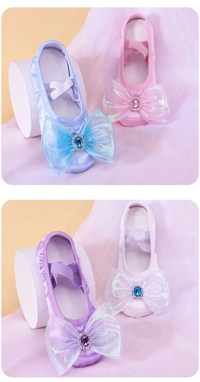 Girls' dance shoes Soft soled exercise shoes Children's ballet baby dance shoes Cute stage show cat PAWS