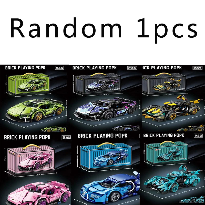 Hot Technical Building Blocks Car Racing Sport Speed Vehicle Model City Mechanical Super Bricks Puzzle Toy Adult Gift Toys Adult