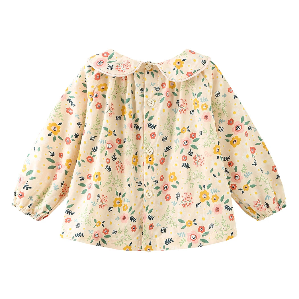 Aura Floral Long-Sleeve Spring Fall Cotton Tops