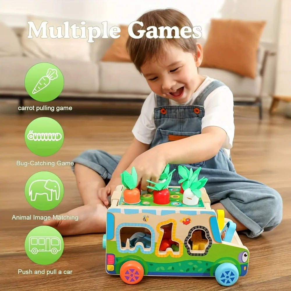 Montessori Wooden Toys Carrot Shape Sorting Matching Game