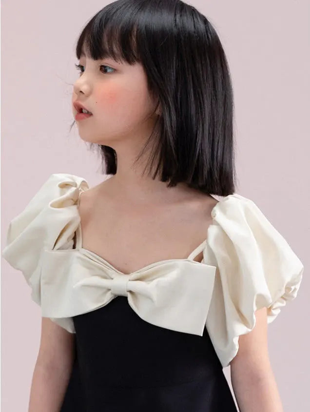 Young Girls New Design Dresses Two Ways To Wear Clothes 2025 Fashion Elegant Bow Patchwork High Grade Teen Girls Dress 5-14Years