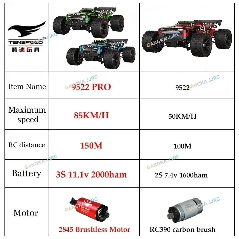 Professional Racing Car 85 Km/h 4WD Brushless Remote Control