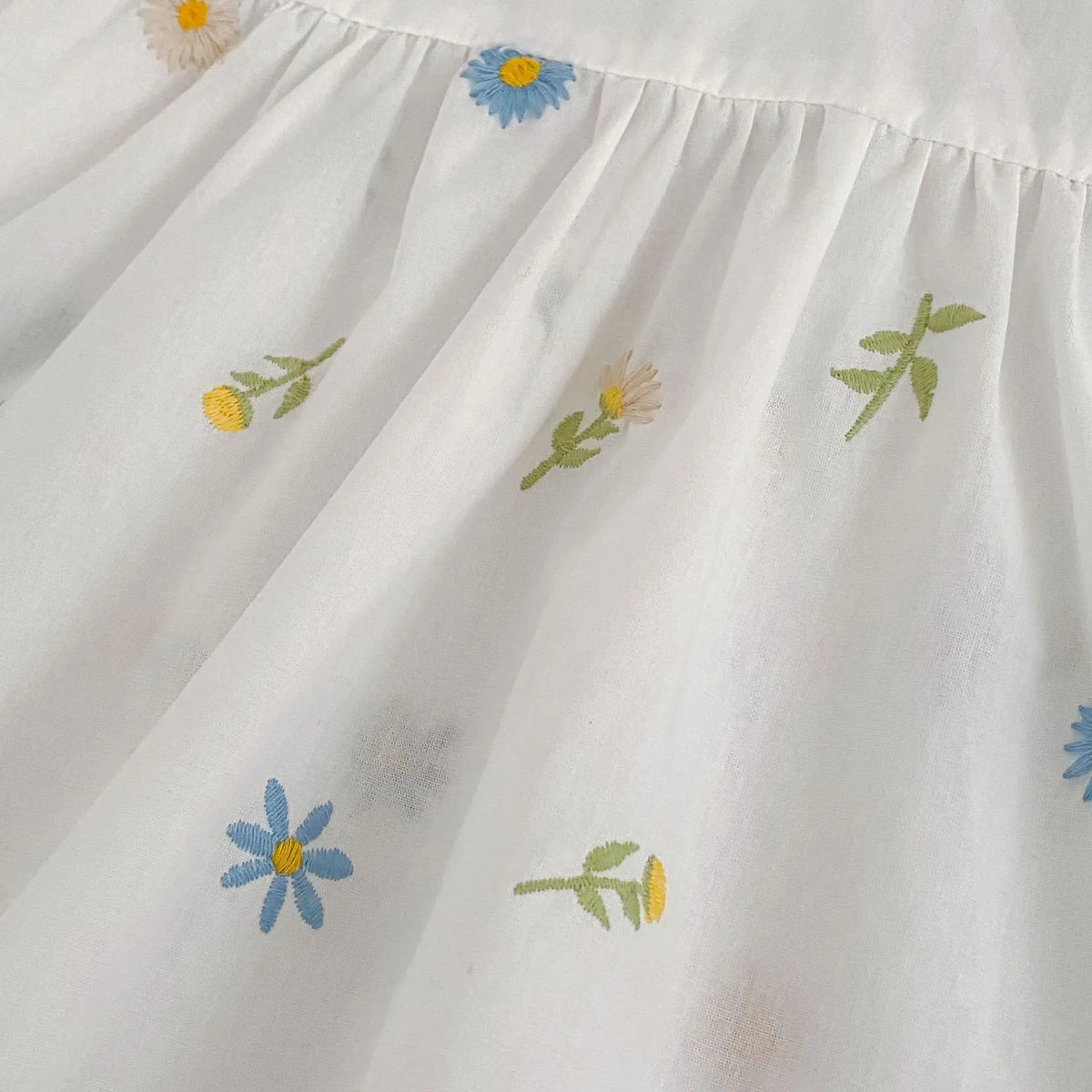 2026 Girls Dress Korean Edition Summer New 2-6Yrs Cotton Embroidered Flower Girls' Dress
