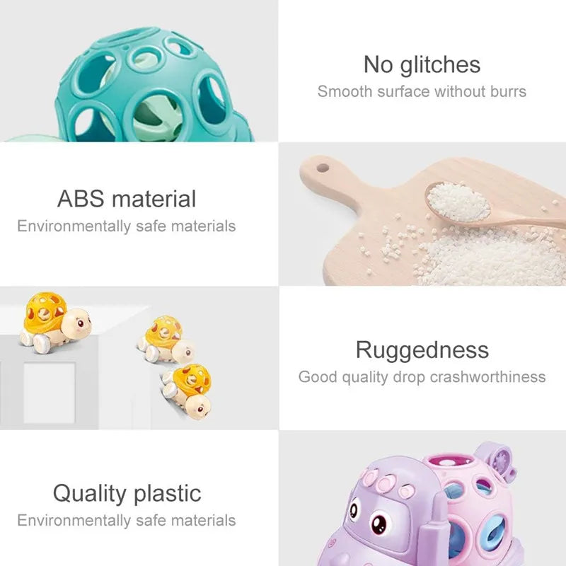 Baby Car Toys for 6 12 Months Friction Car Infant Soft Rubber Inertial Push and Go