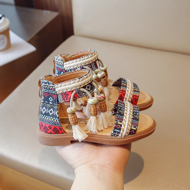 Girls Sandals Ethnic Retro Children Fashion Casual Shoes