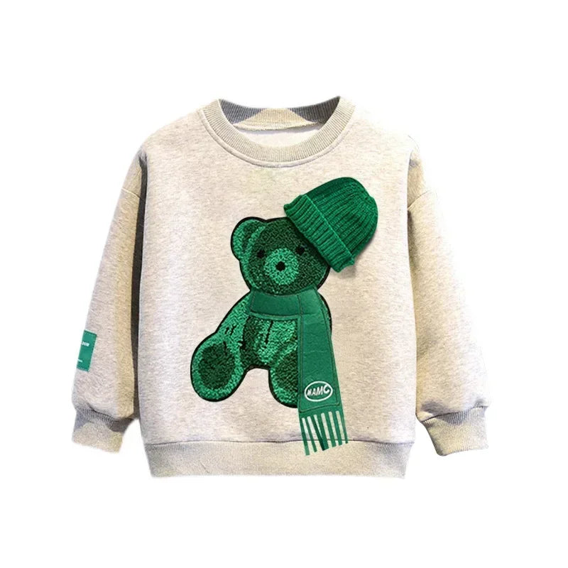 Boy Clothes Set Autumn - Cartoon Bear Top and Pant