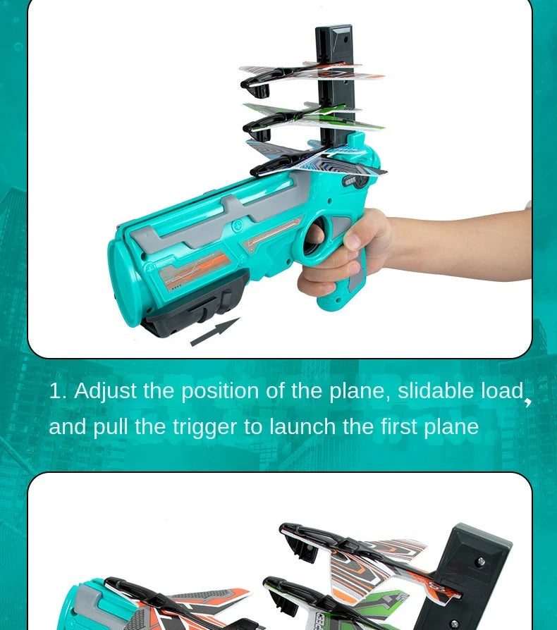 Children's Toys Airplane Launcher Children's Fun Foam Airplane  Sports Flying Toy
