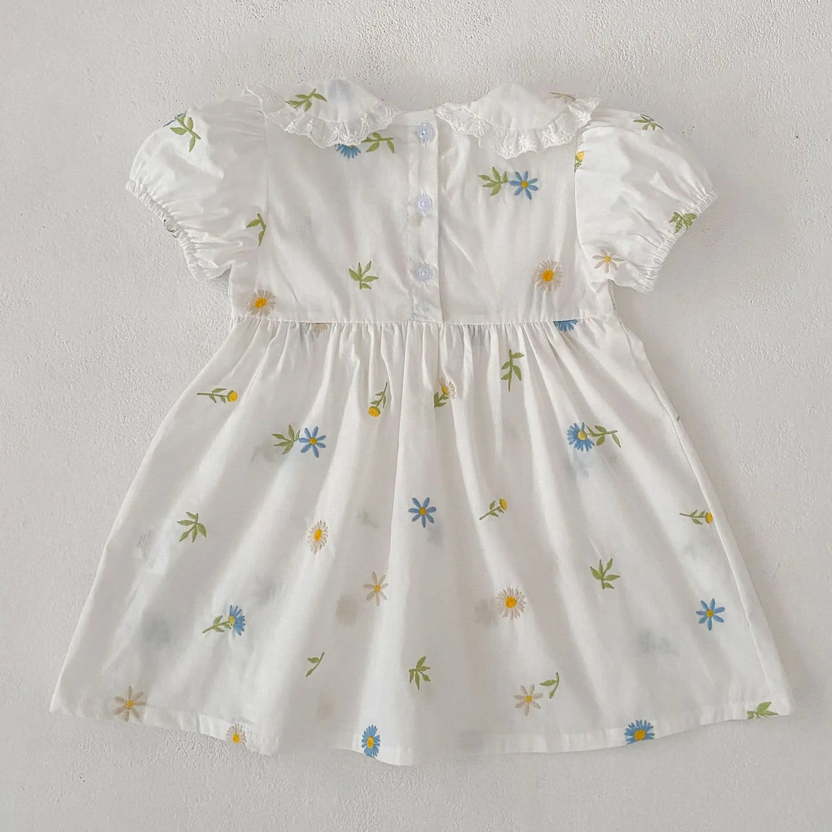 2026 Girls Dress Korean Edition Summer New 2-6Yrs Cotton Embroidered Flower Girls' Dress