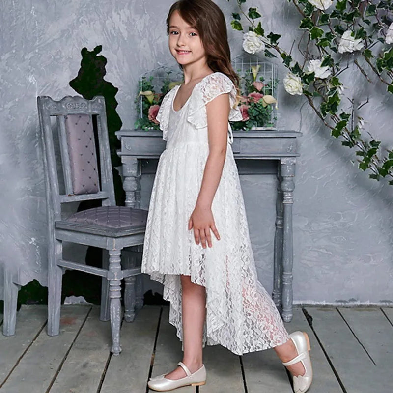 Little Girl Trumpet Dress Princess Eleagant Lace Mermaid Dresses