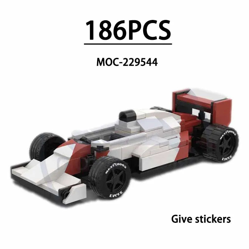 F1 Racing Car Building Blocks 8-Grid Racing Champion Vehicle (With Stickers) Children's Birthday Gift Christmas Toy Gift