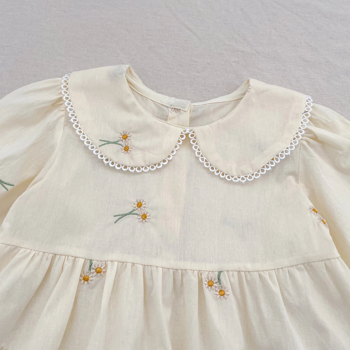Spring Clothes Pastoral Baby Girls Dress Autumn Embroidery Cotton Floral Doll Dress