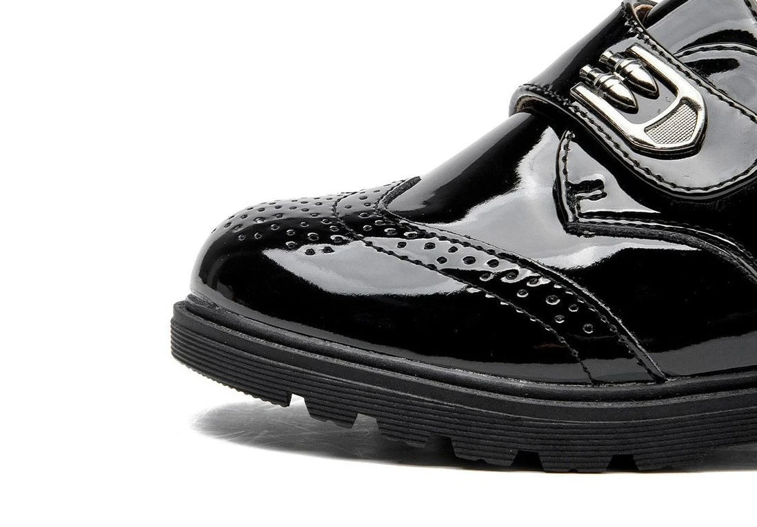 Boys Leather School Shoes British Style Black Soft Sole Kids Formal Casual Performance Footwear Big Kids New Autumn Spring
