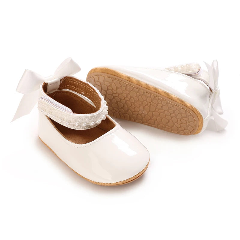 White Shoes for Baby Girl 0-18M Girl Soft Sole Princess Shoes Formal Wedding Birthday Party Toddler