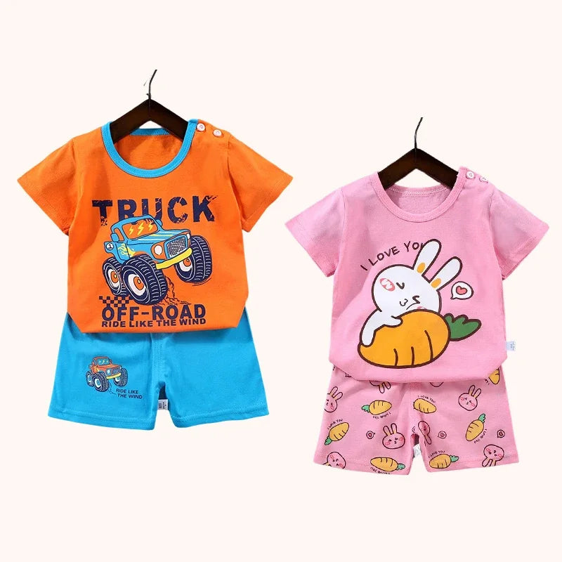 Boys Cotton T-shirt Shorts Set for Ages
