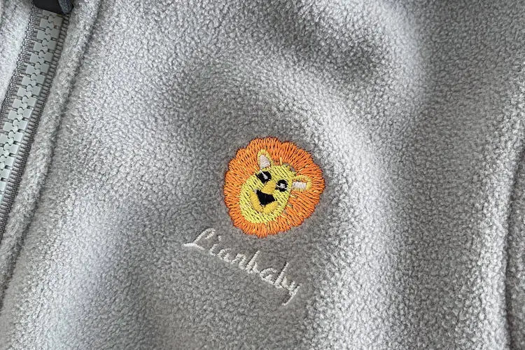 Caden Polar fleece cardigan jacket Winter Kids Warm Hooded