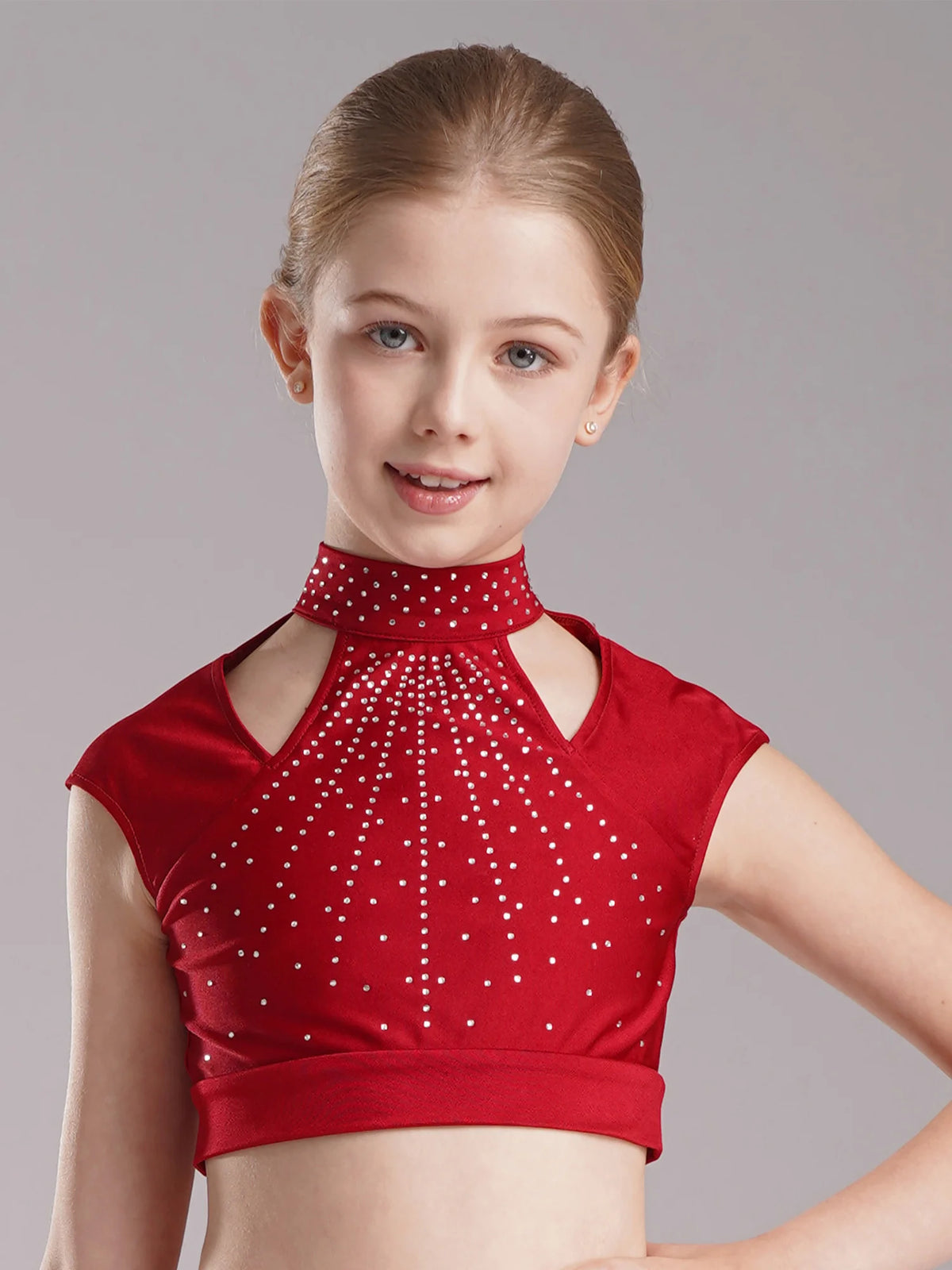Girls Modern Lyrical Jazz Dance Dress Ballet Gymnastics Skating Performance Costume Kids Cut Out Dancing Leotard Tutu Skirted